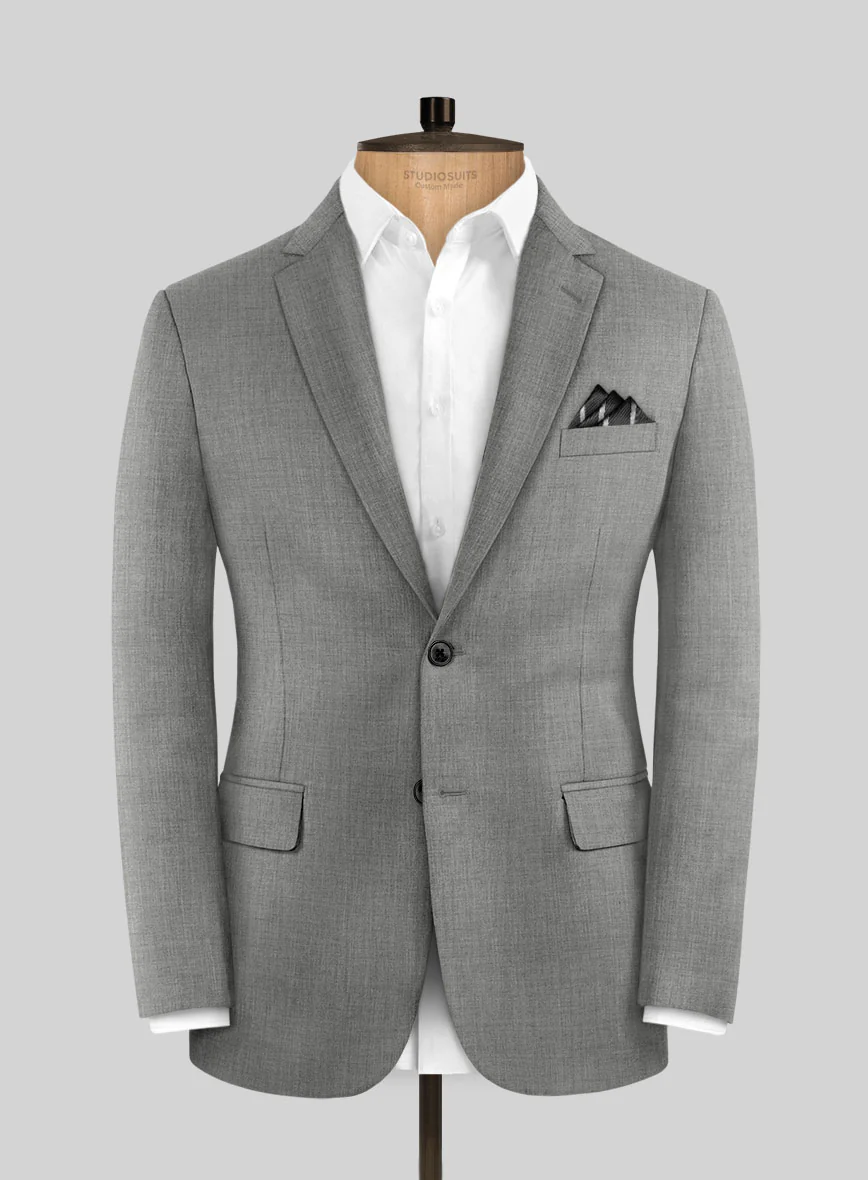 Marco Stretch Worsted Mid Gray Wool Suit - Image 3