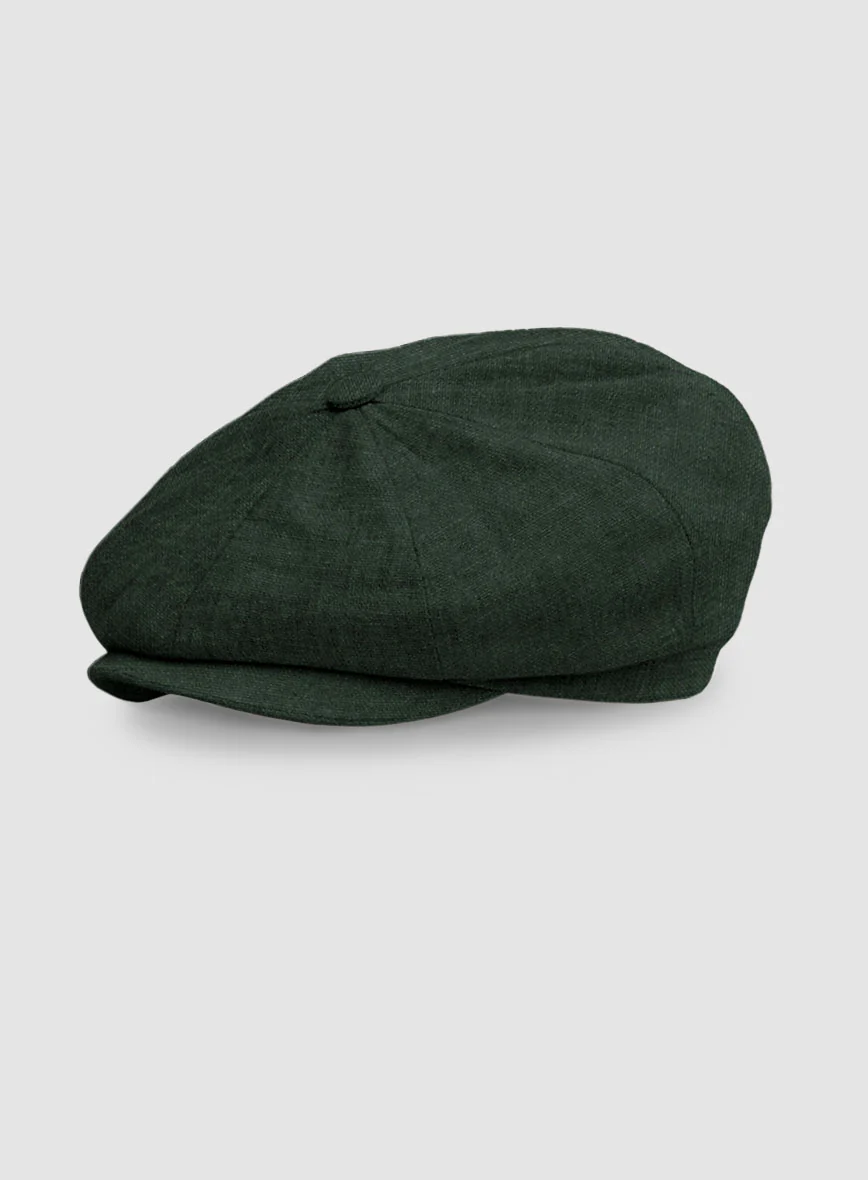 Martini Green Linen Newsboy Cap - Image 3