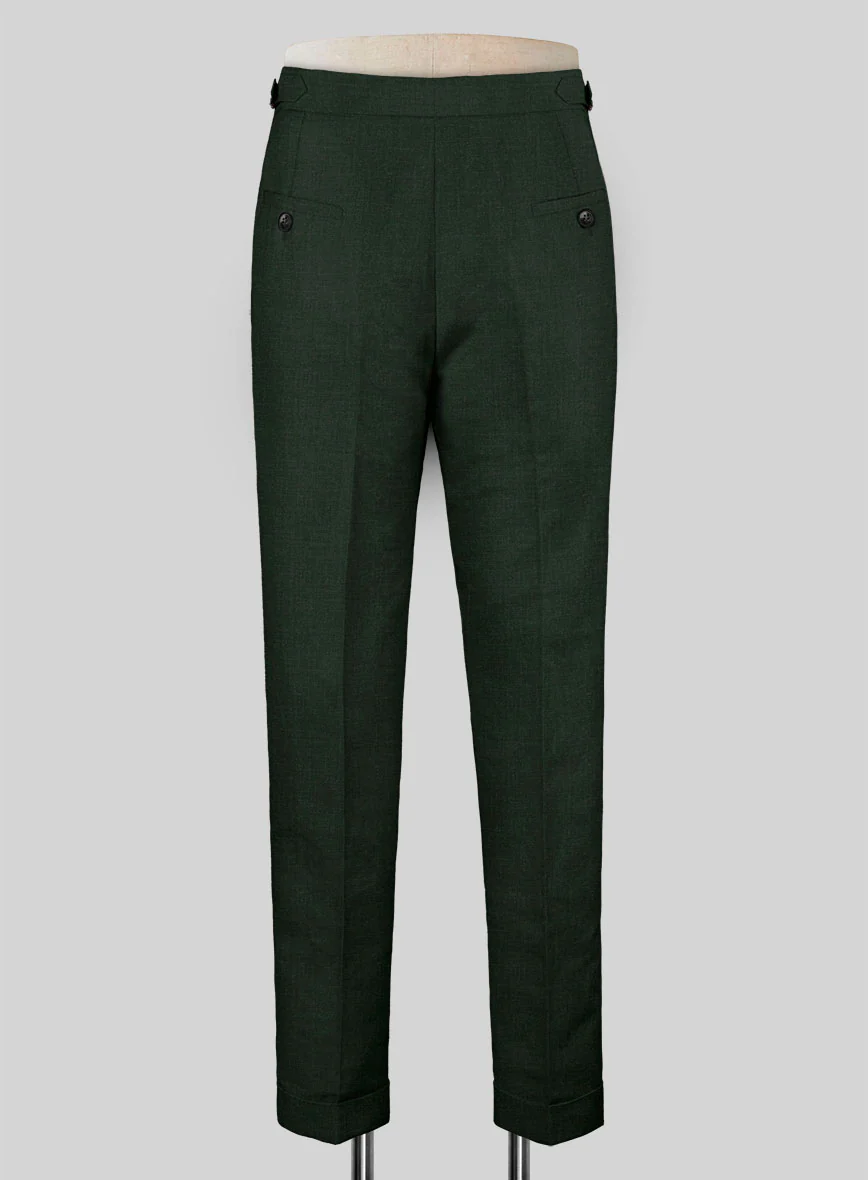 Martini Green Linen Highland Trousers - Image 3