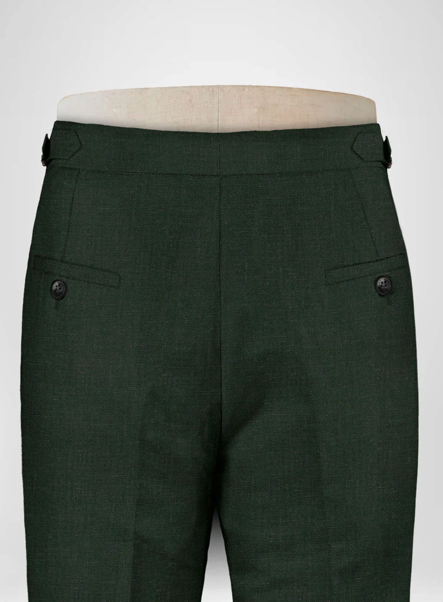Martini Green Linen Highland Trousers - Image 5