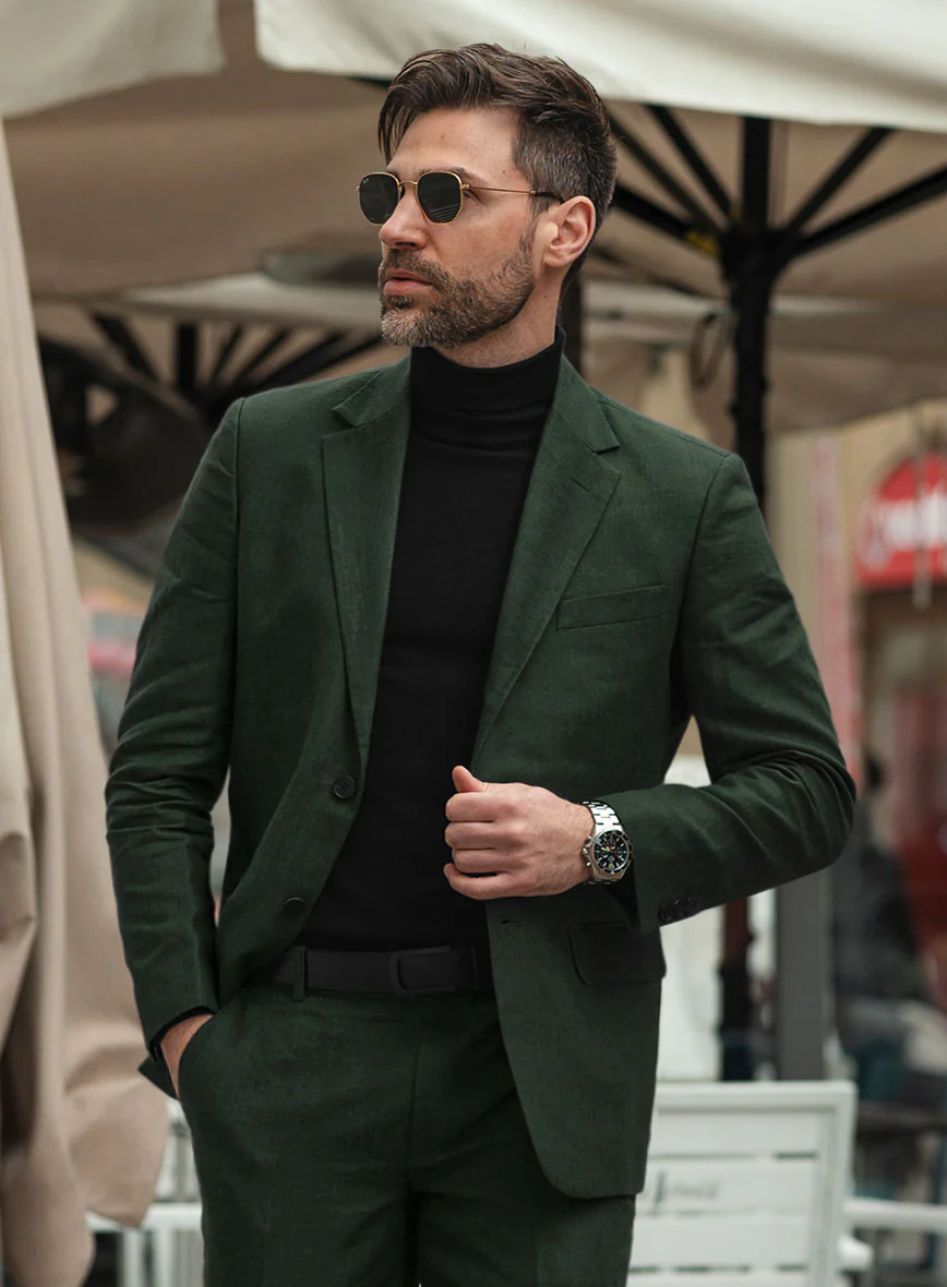 Martini Green Linen Jacket - Image 2