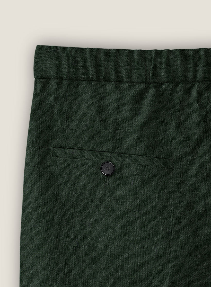 Martini Green Pure Linen Shorts - Image 4