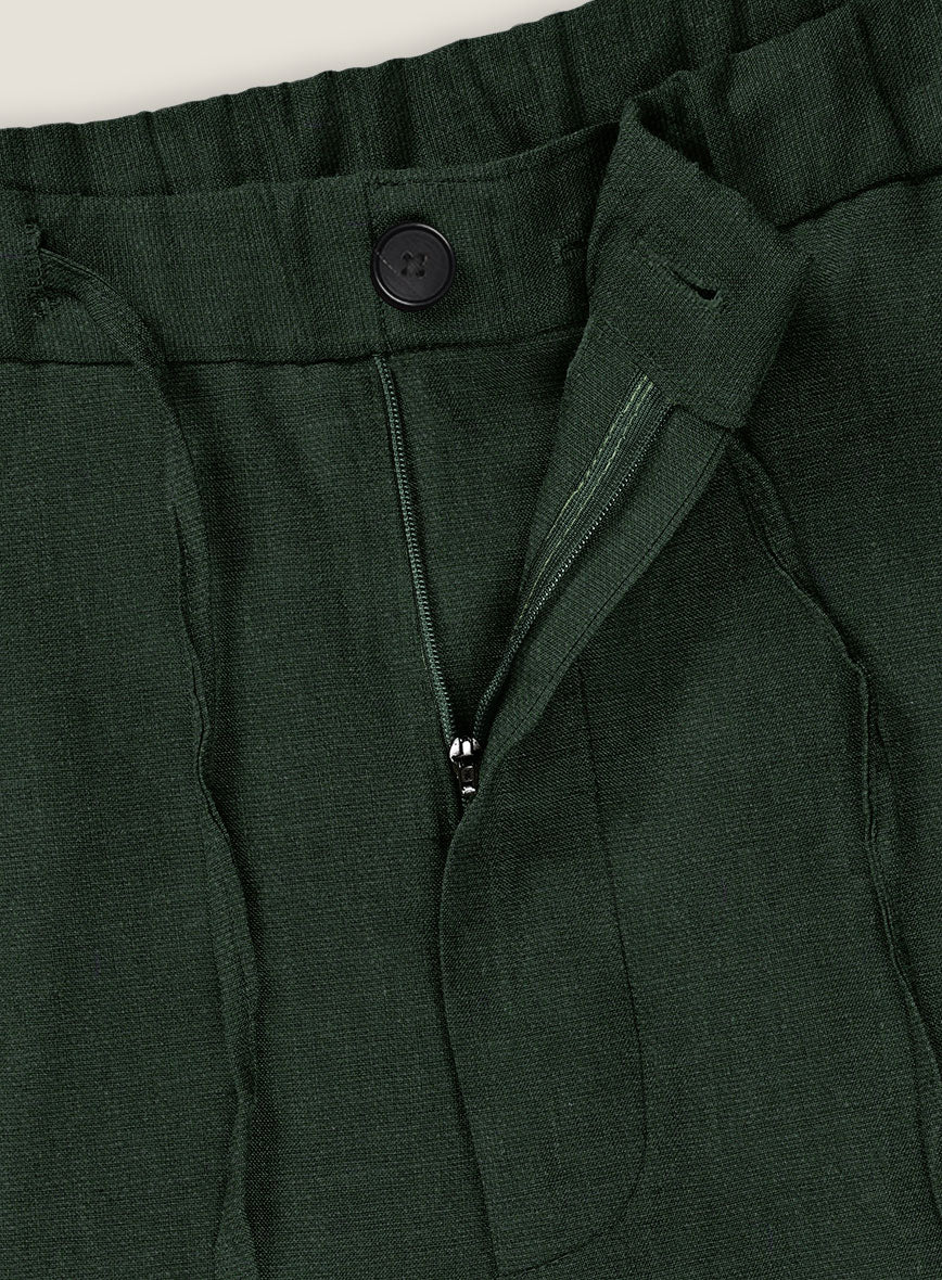 Martini Green Pure Linen Shorts - Image 5