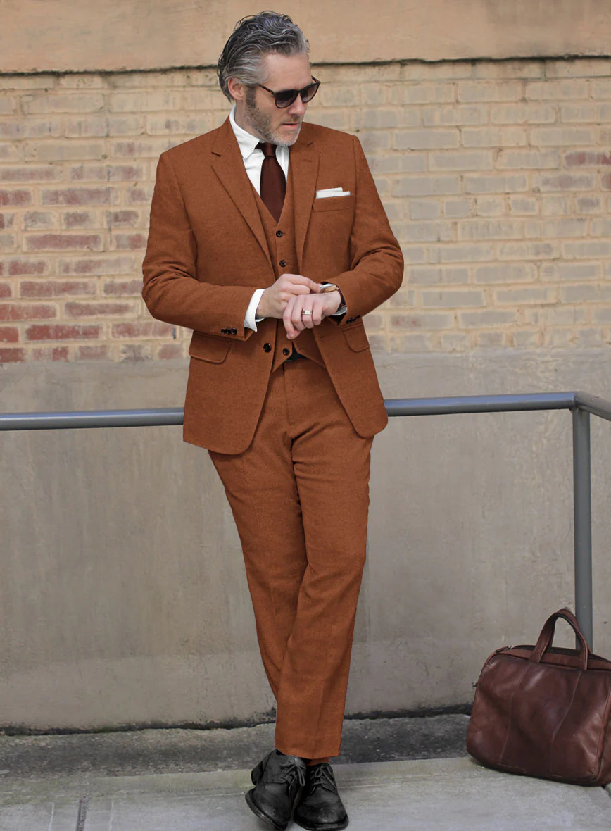 Melange Rust Tweed Suit - Image 2