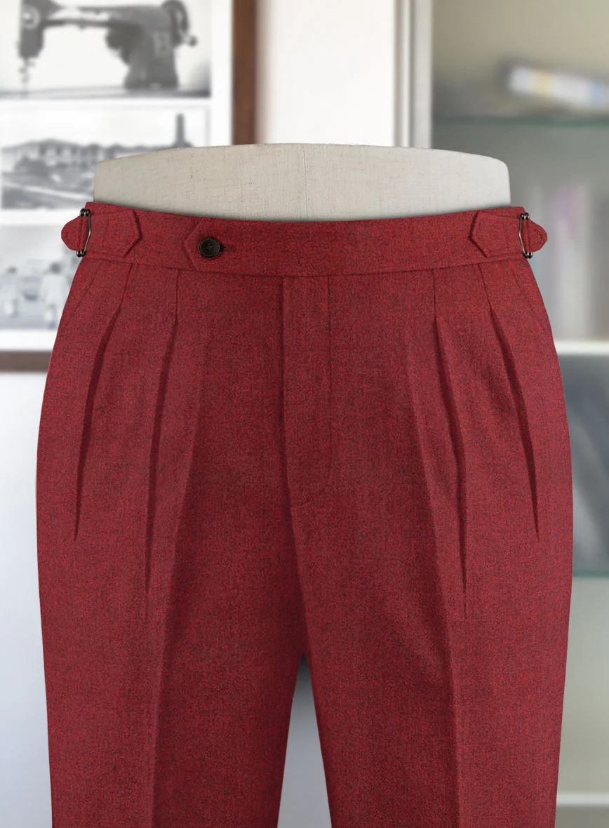 Melange Titan Red Highland Tweed Trousers - Image 2