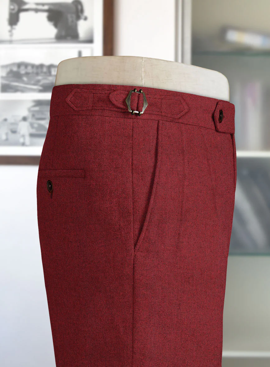 Melange Titan Red Highland Tweed Trousers - Image 3
