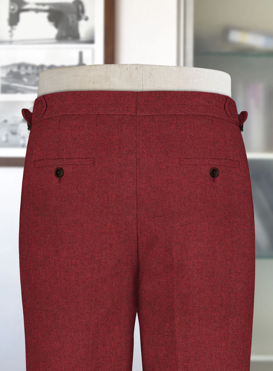 Melange Titan Red Highland Tweed Trousers - Image 4