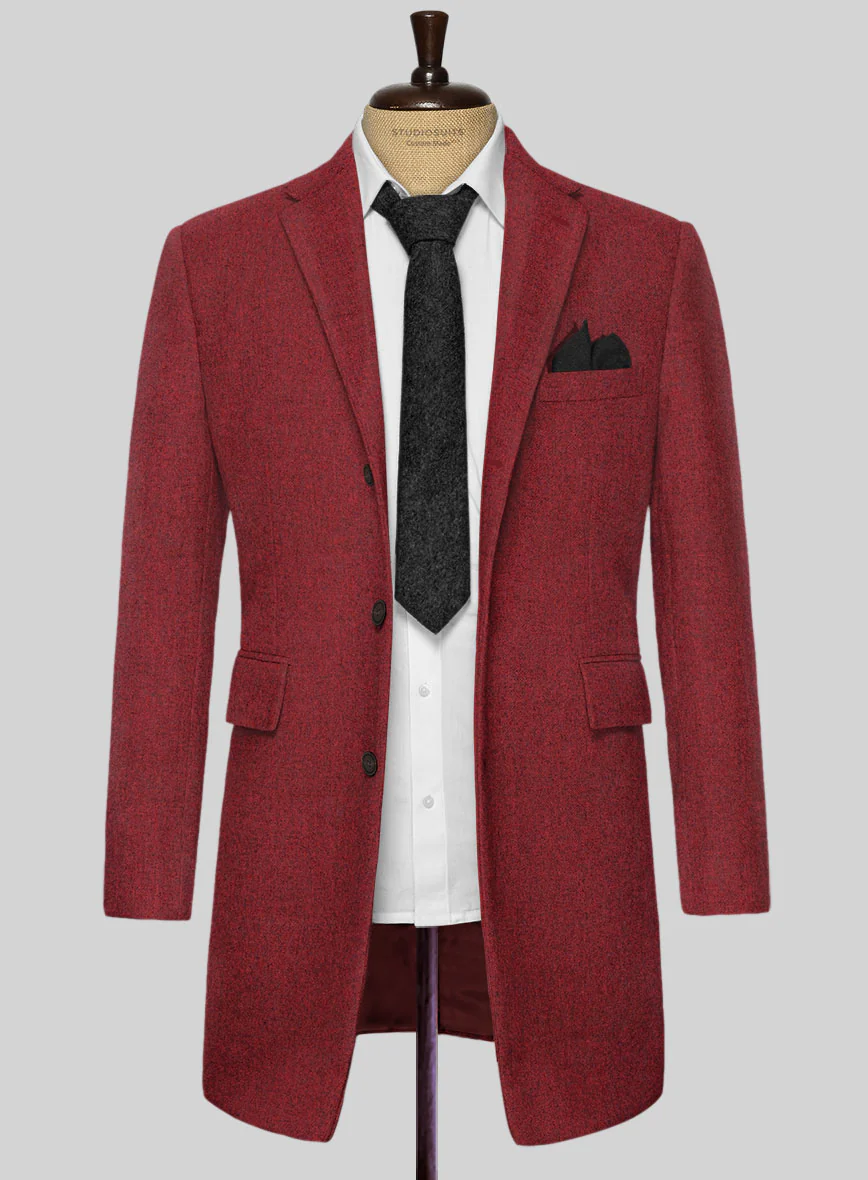Melange Titan Red Tweed Overcoat - Image 2