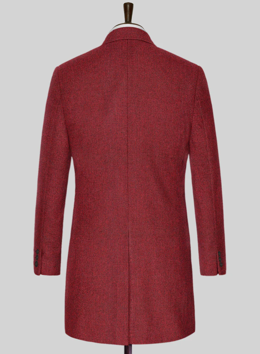 Melange Titan Red Tweed Overcoat - Image 3