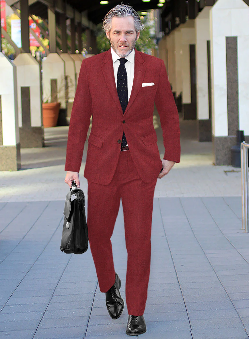 Melange Titan Red Tweed Suit - Image 2