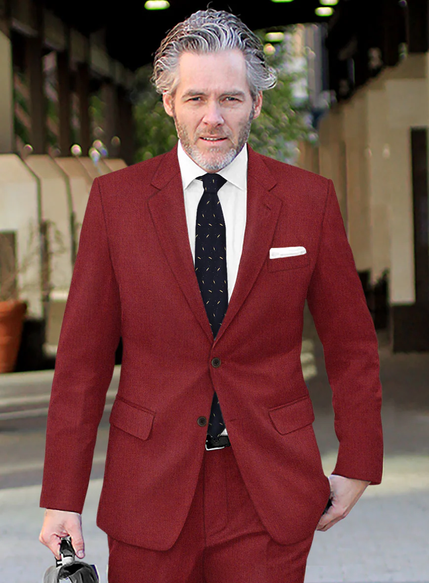 Melange Titan Red Tweed Suit - Image 5