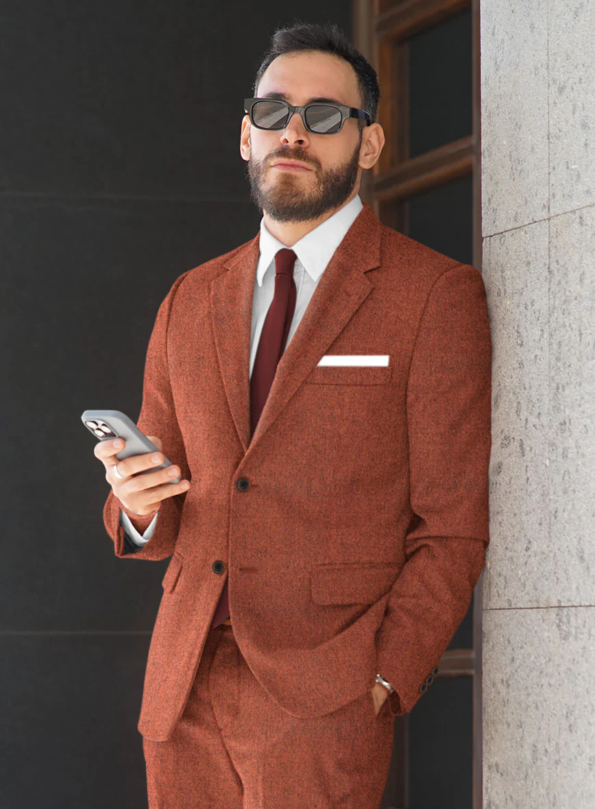 Melange Titan Rust Tweed Jacket - Image 3