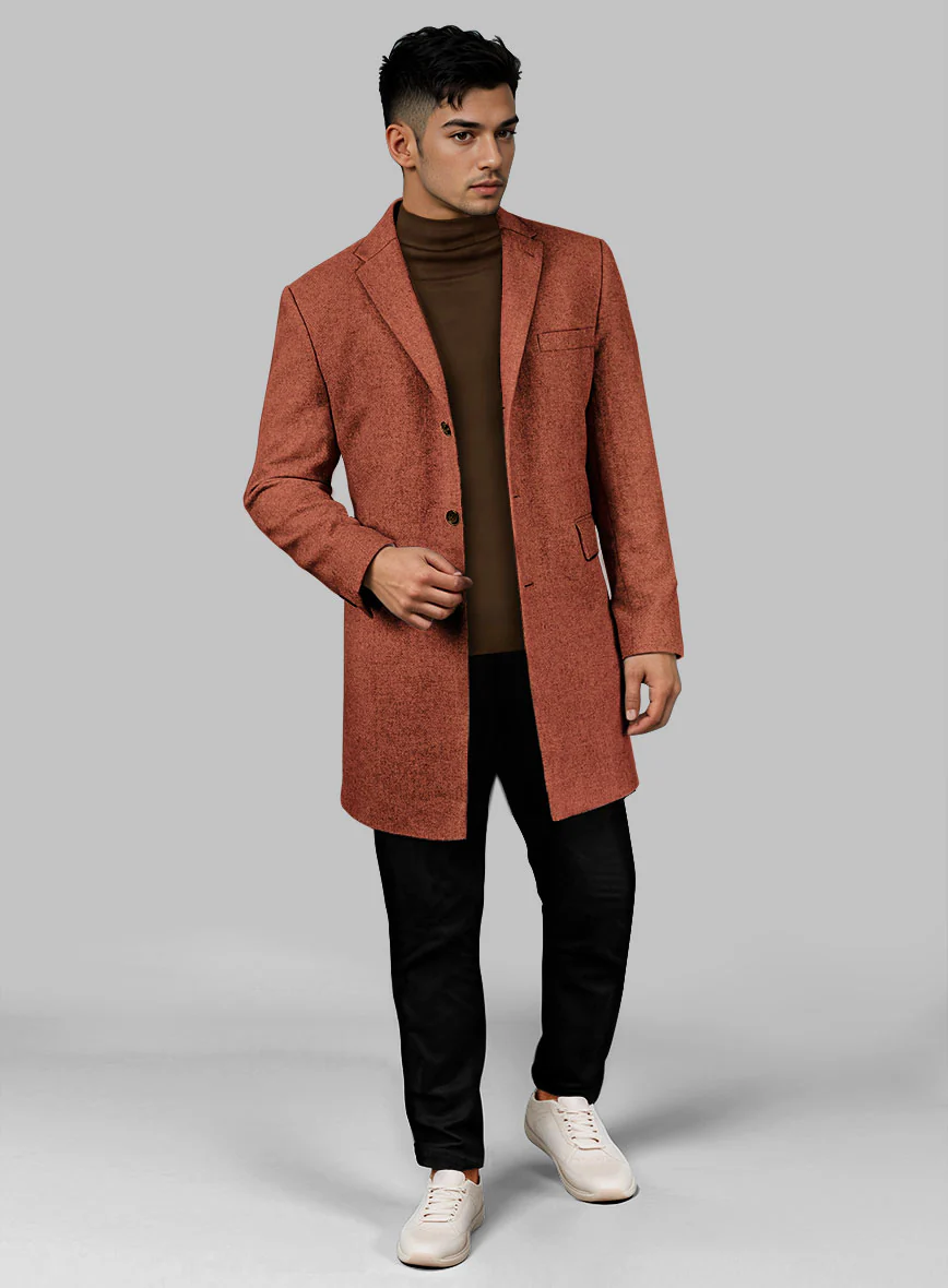 Melange Titan Rust Tweed Overcoat - Image 2