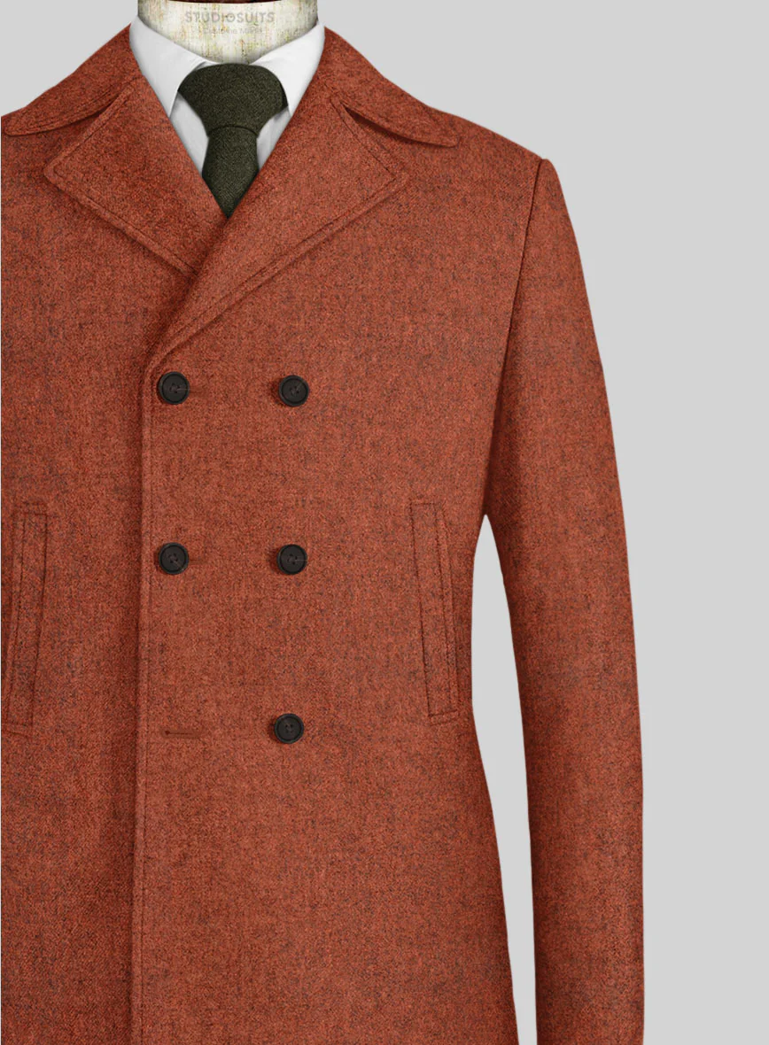 Melange Titan Rust Tweed Pea Coat - Image 2