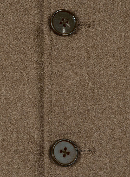 Mid Brown Flannel Wool Breezer Style Jacket - Image 3
