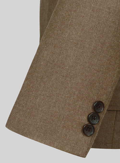 Mid Brown Flannel Wool Danish Style Sports Coat - Image 6