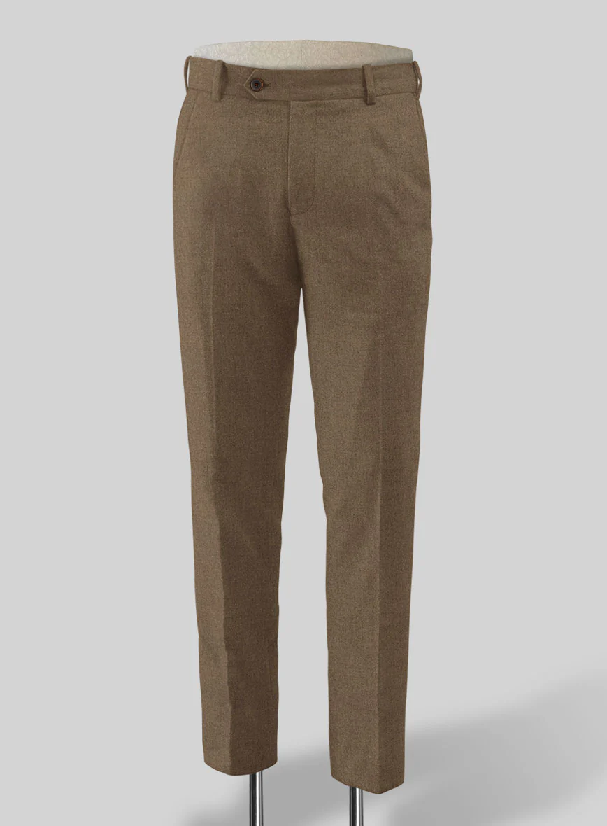 Mid Brown Flannel Wool Pants - Image 2