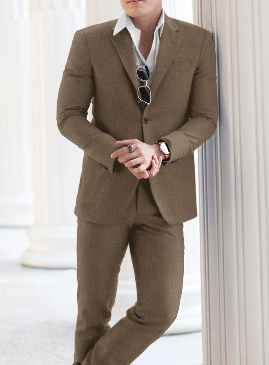 Mid Brown Flannel Wool Suit - Image 2