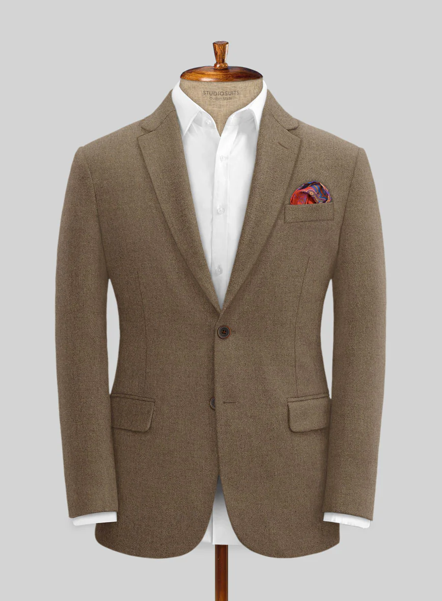 Mid Brown Flannel Wool Suit - Image 3