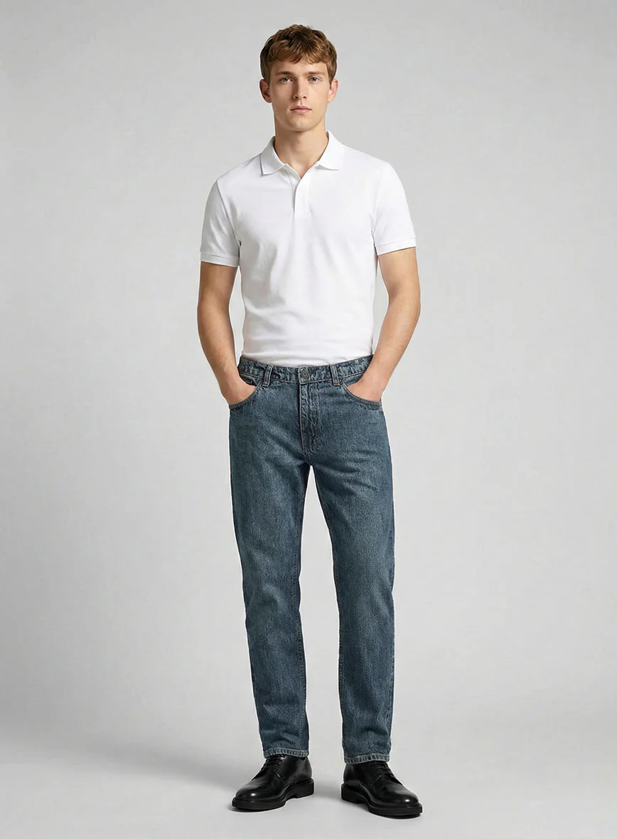 Mid Weight Blue Blast Wash Jeans - Image 3