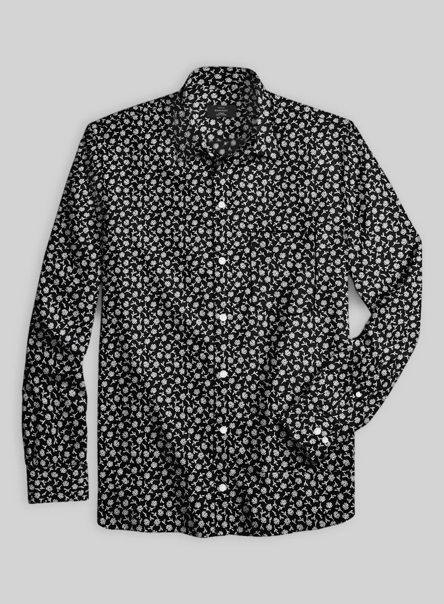 Midnight Flora Cotton Lycra Shirt - Image 3