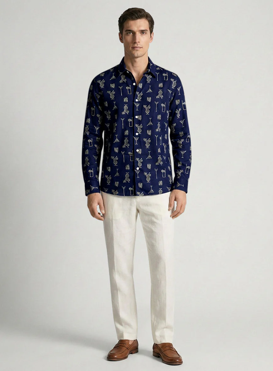 Midnight Pour Cotton Lycra Shirt - Image 4