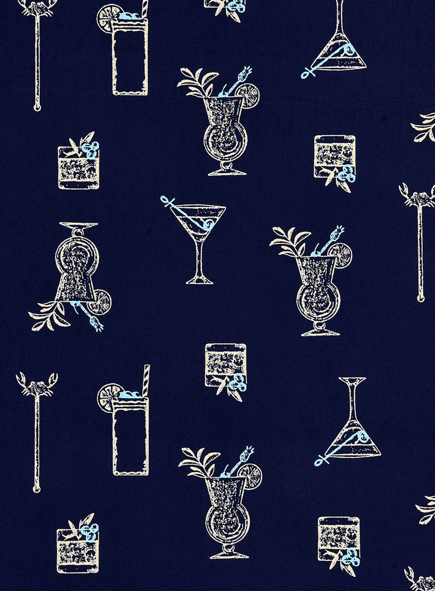 Midnight Pour Cotton Lycra Shirt - Image 5