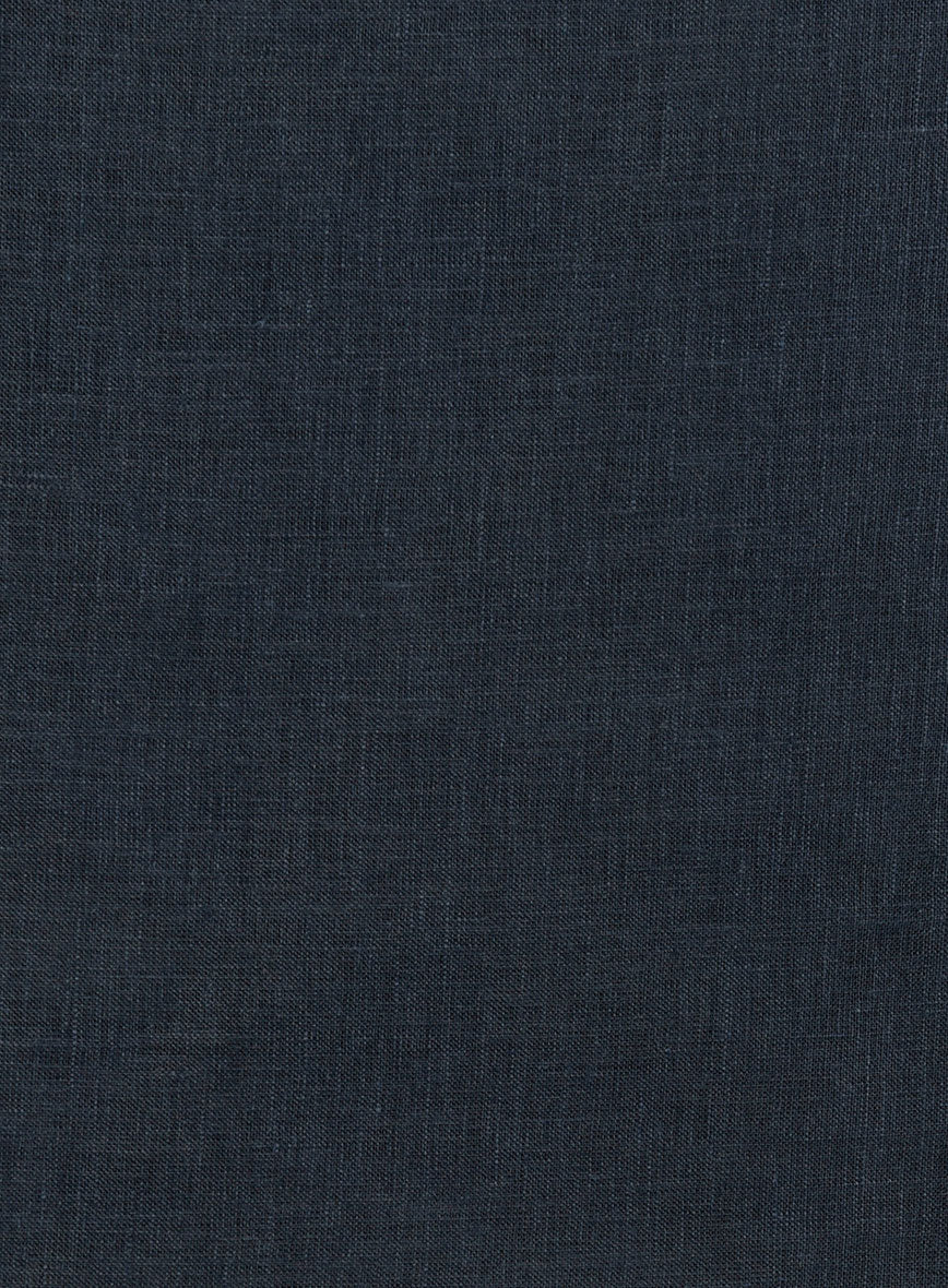 Midnight Tide Pure Linen Shirt - Image 5