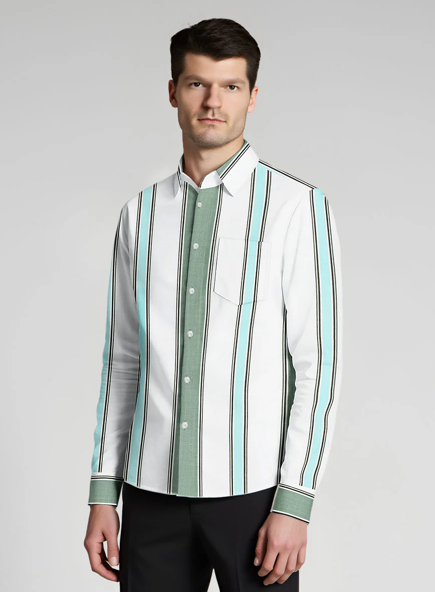 Mint Grove Stripe Cotton Shirt - Image 2