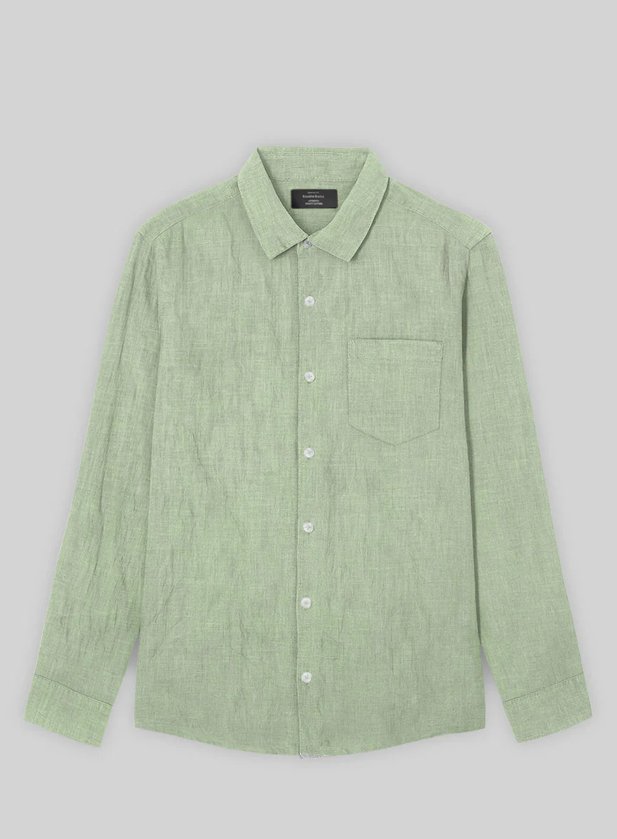 Minted Sage Pure Linen Shirt - Image 3