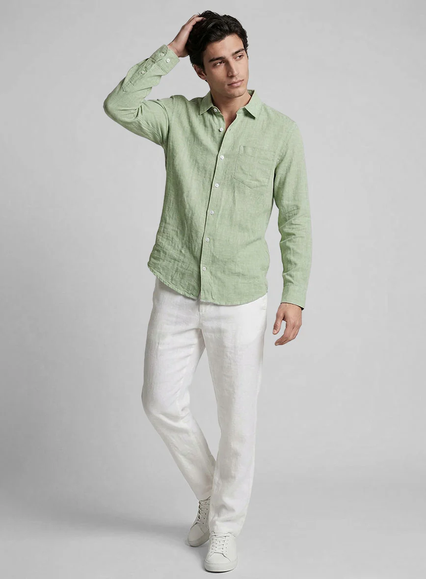 Minted Sage Pure Linen Shirt - Image 4