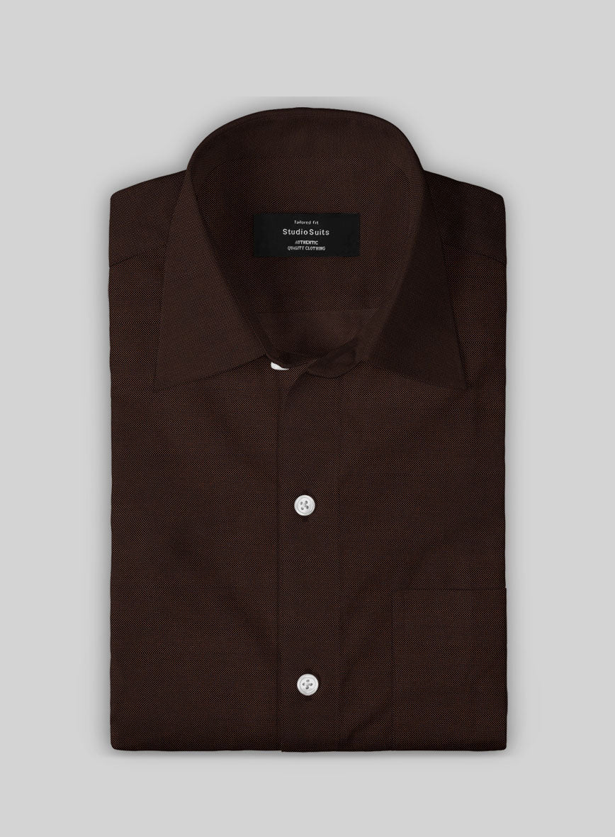 Mocha Dobby Cotton Shirt - Image 2