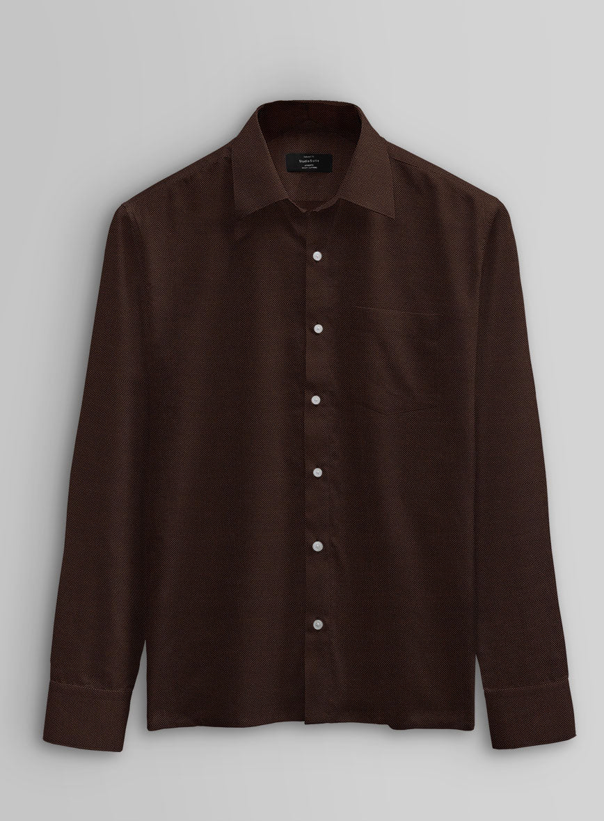 Mocha Dobby Cotton Shirt - Image 3
