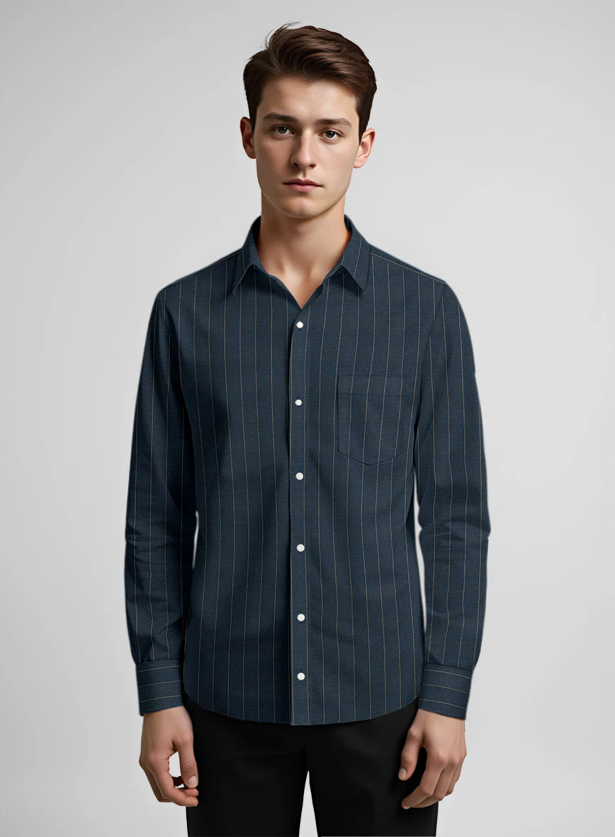 Monarch Pinstripe Cotton Shirt - Image 3