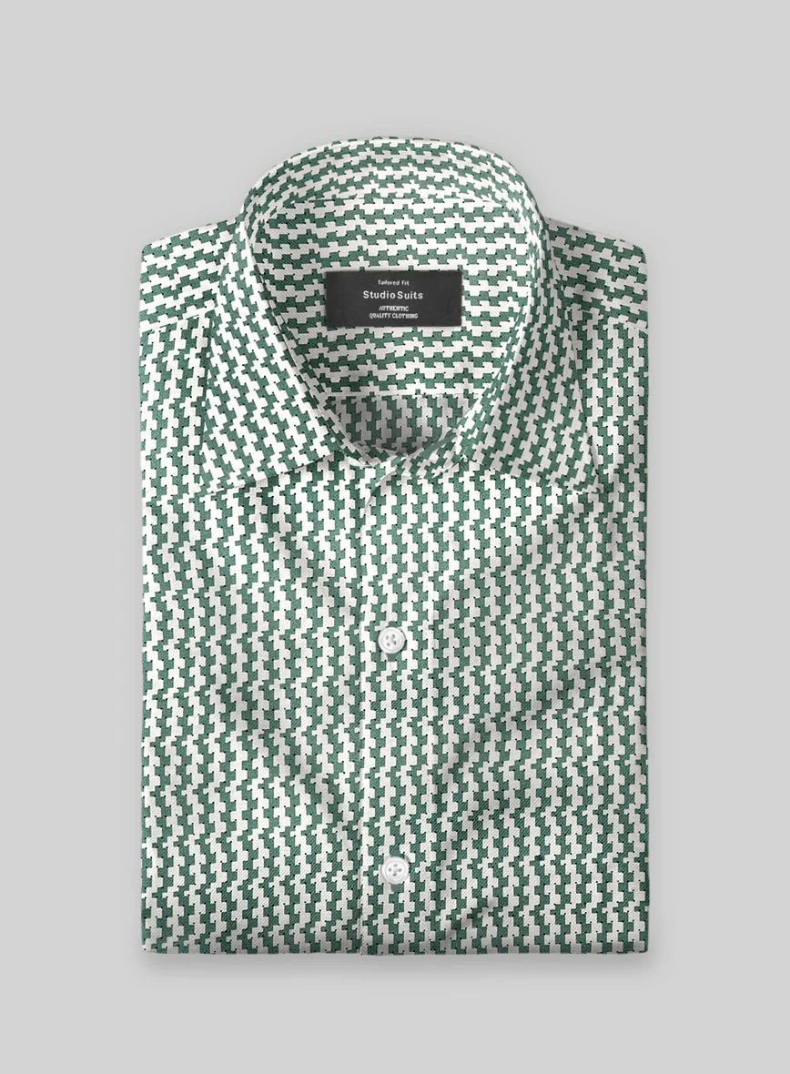 Mosaic Grid Cotton Shirt - Image 2