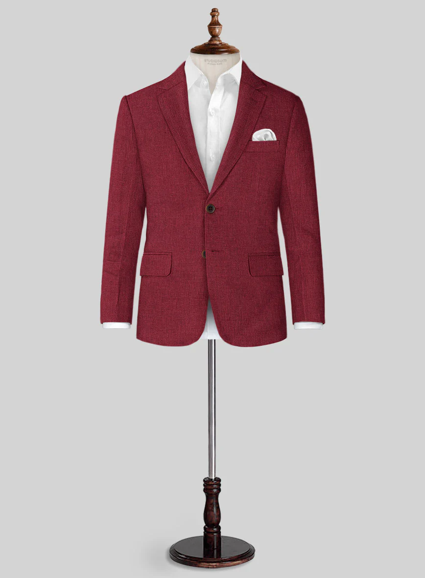 Moscow Maroon Linen Boys Suit - Image 2