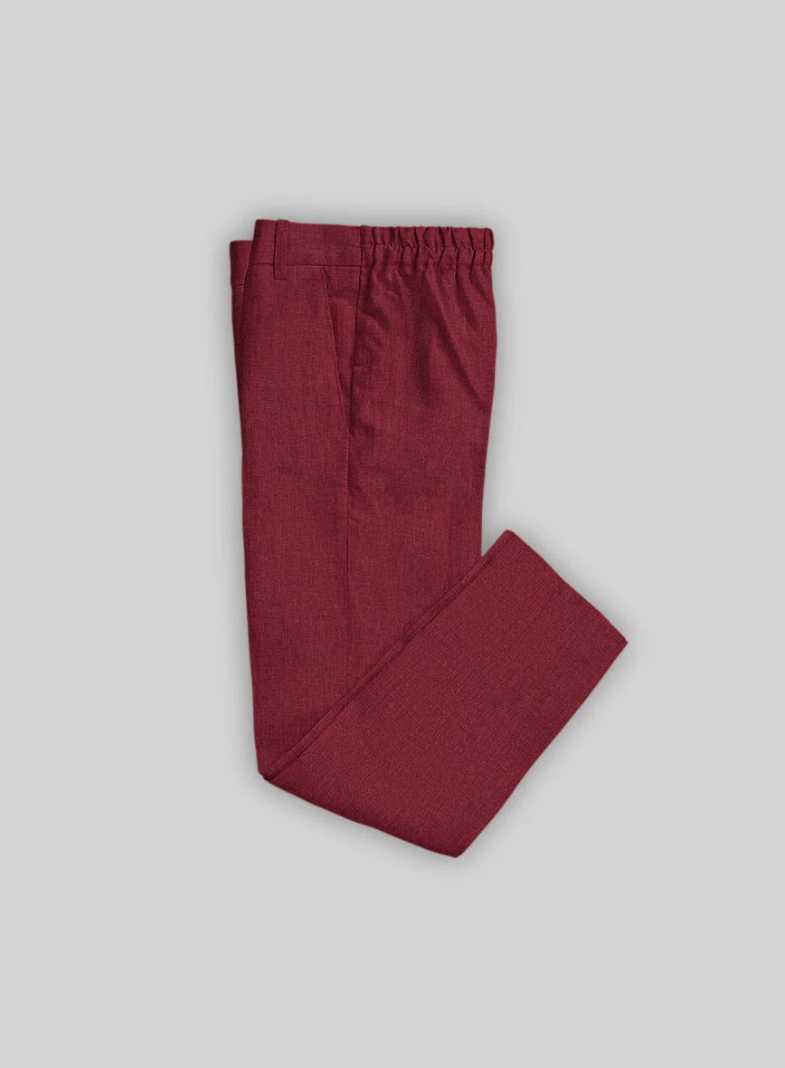 Moscow Maroon Linen Boys Suit - Image 3