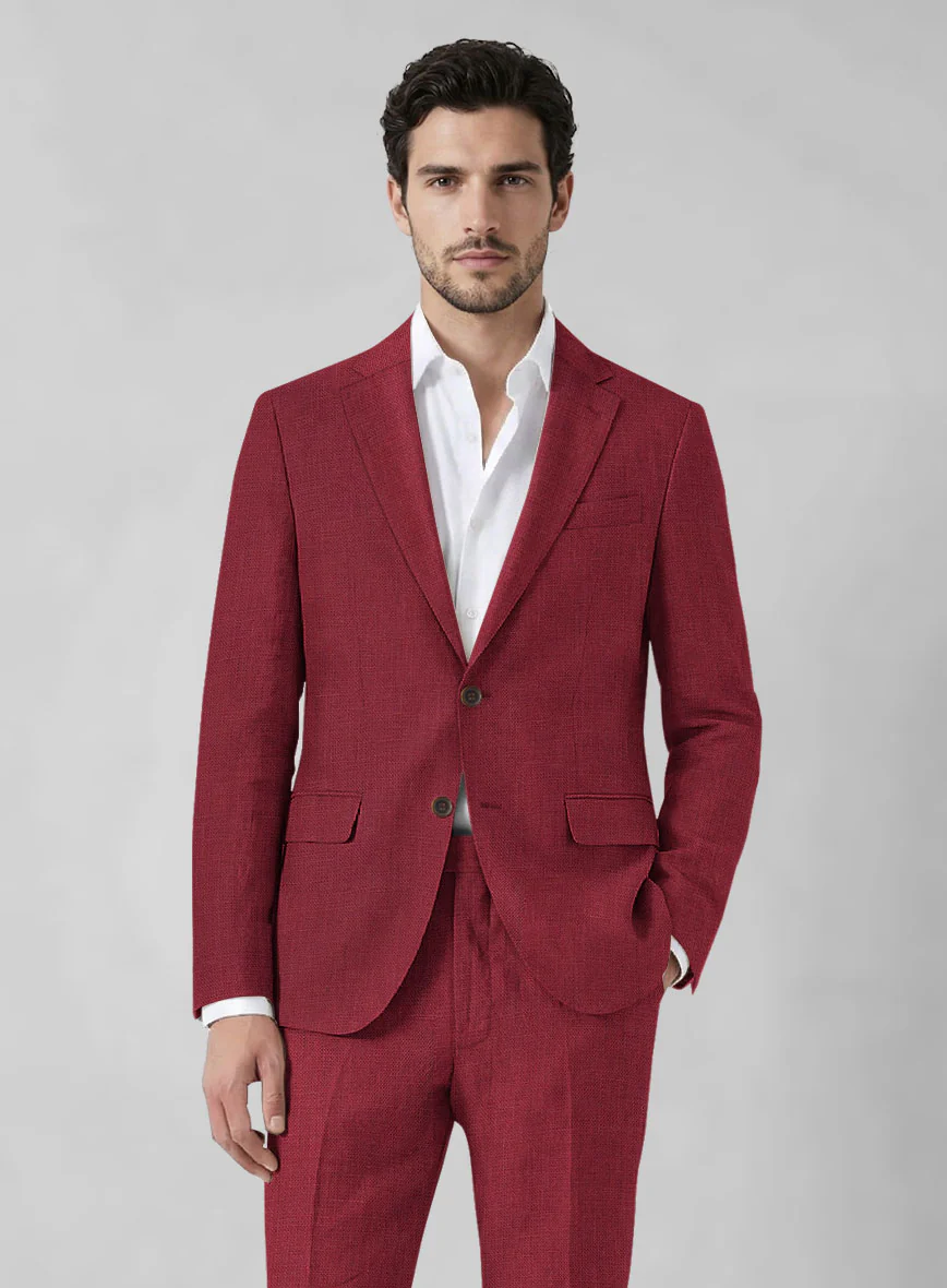 Moscow Maroon Linen Jacket - Image 2