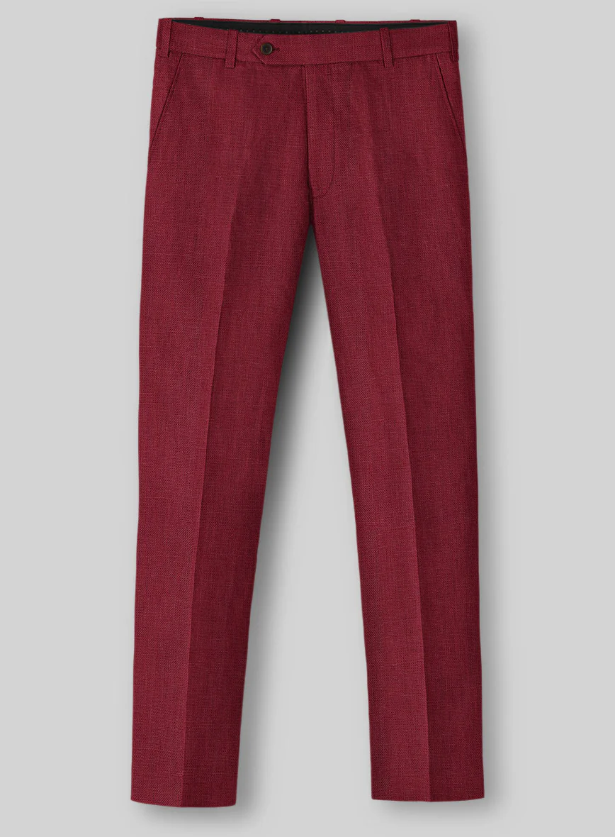 Moscow Maroon Linen Pants - Image 2