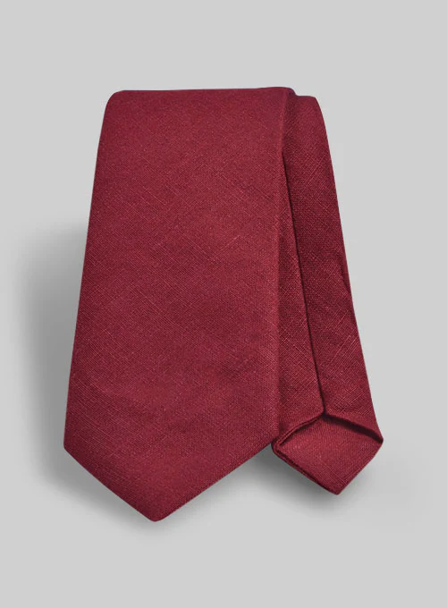 Linen Tie - Moscow Maroon - Image 2
