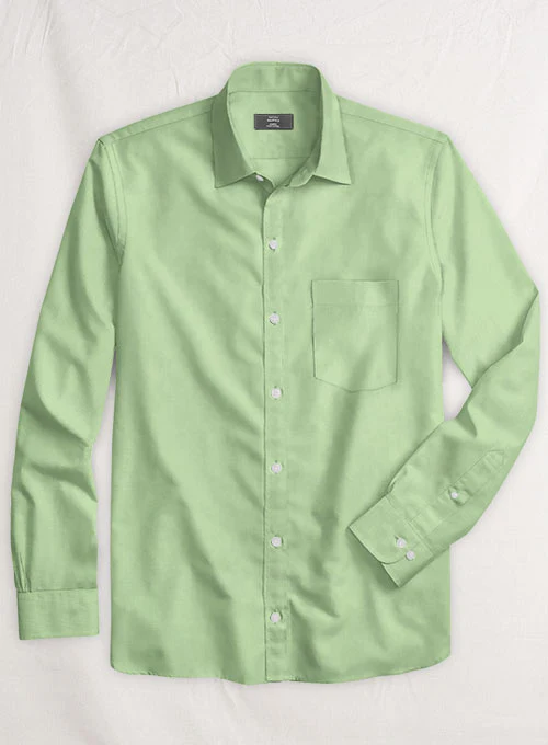 Moss Green Stretch Twill Shirt - Image 2