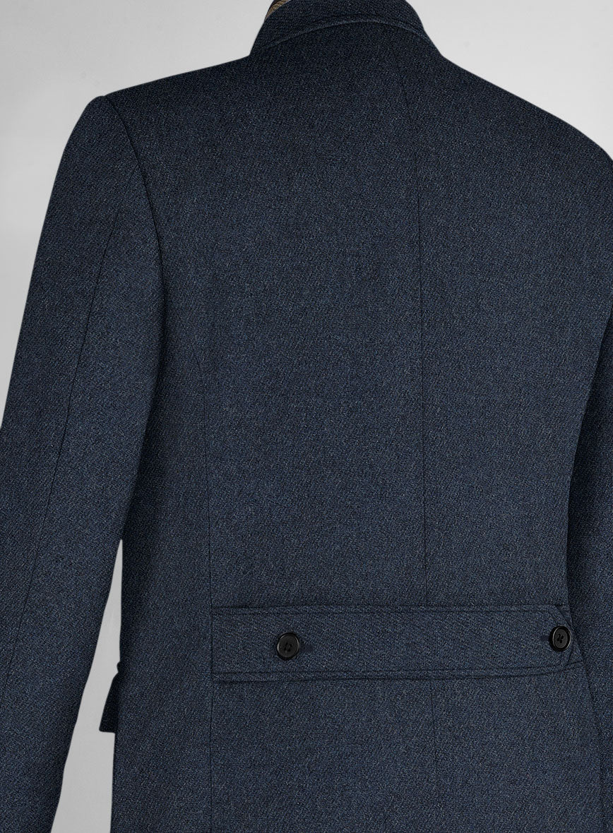 Musto Blue Heavy Tweed Overcoat - Image 3