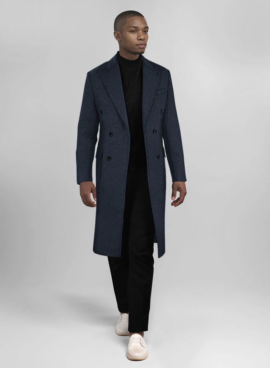 Musto Blue Heavy Tweed Overcoat - Image 4