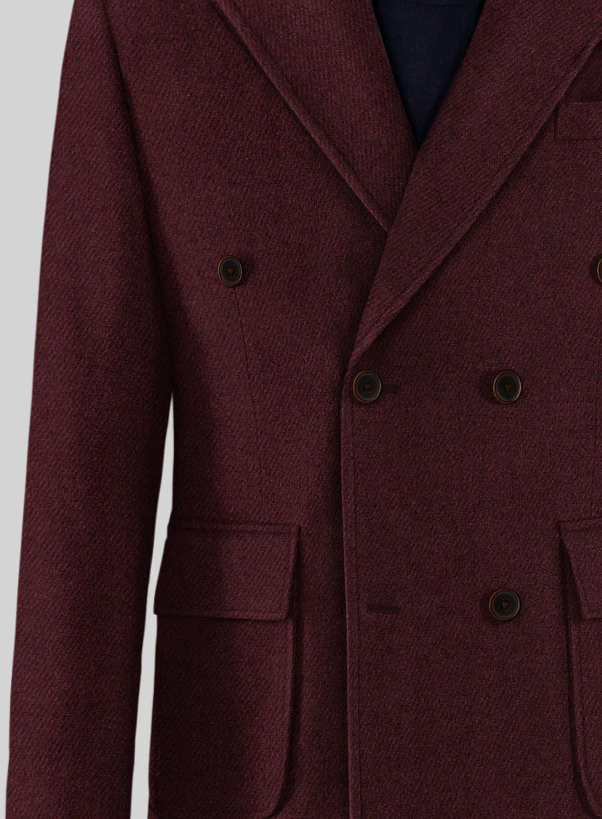 Musto Dark Wine Heavy Tweed Overcoat - Image 3