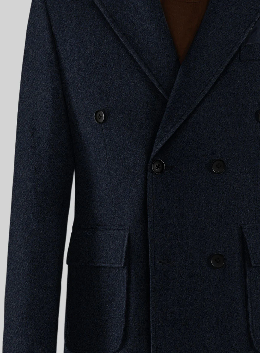 Musto Deep Blue Heavy Tweed Overcoat - Image 3