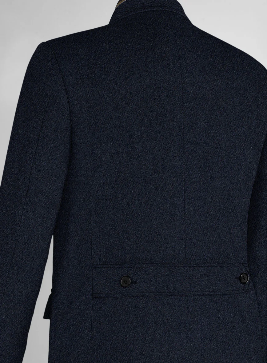 Musto Deep Blue Heavy Tweed Overcoat - Image 4