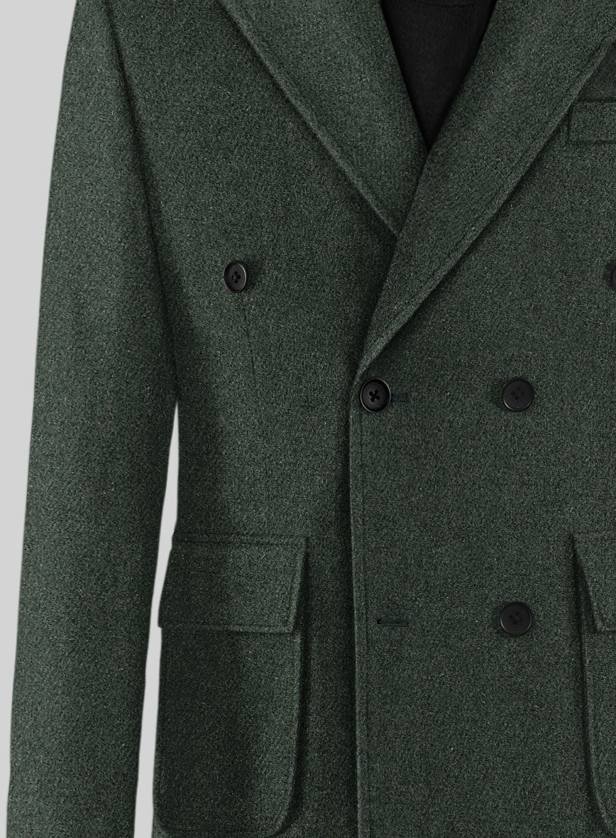 Musto Green Heavy Tweed Overcoat - Image 7