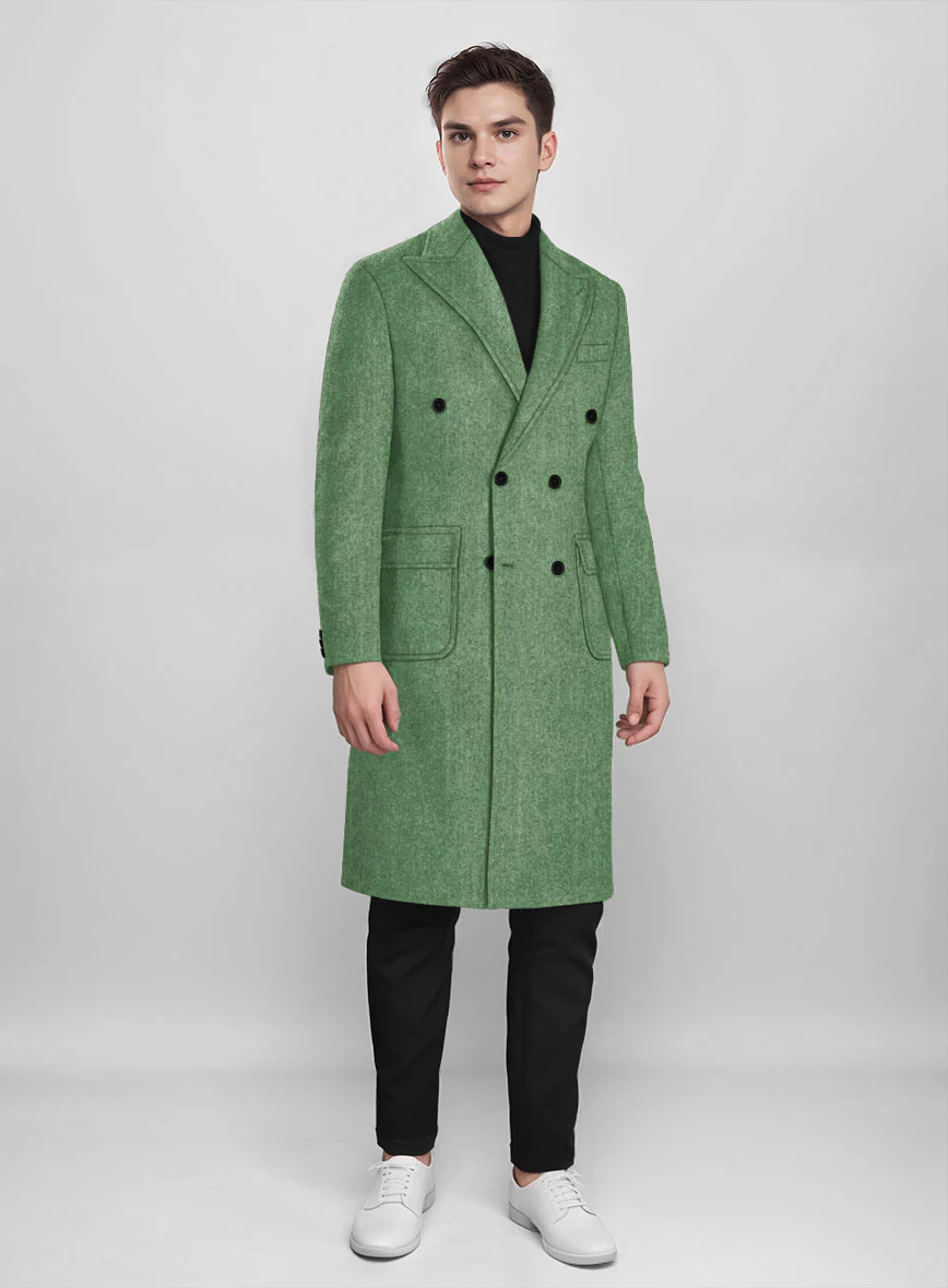 Musto Highlander Heavy Paris Green Tweed Overcoat - Image 3