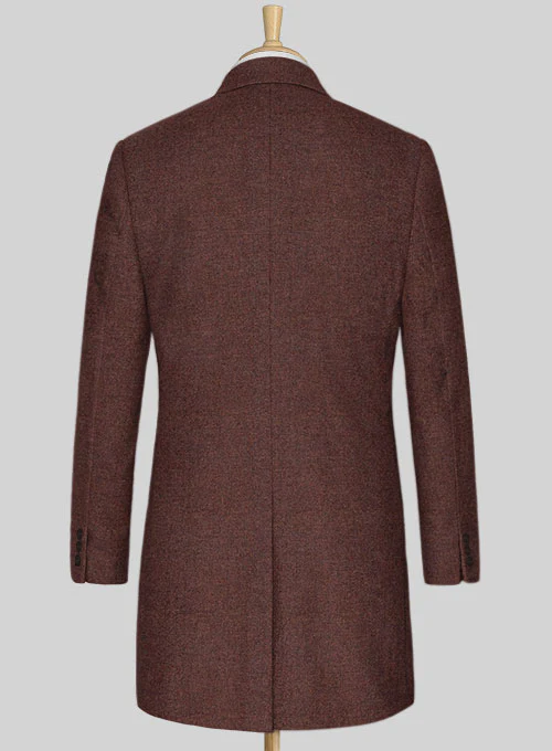 Mute Wine Herringbone Tweed Overcoat - Image 2