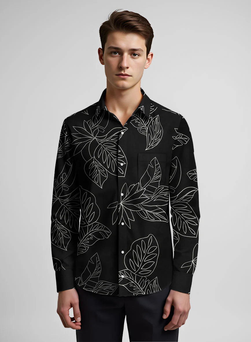 Mystic Leaf Cotton Lycra Shirt - Image 2